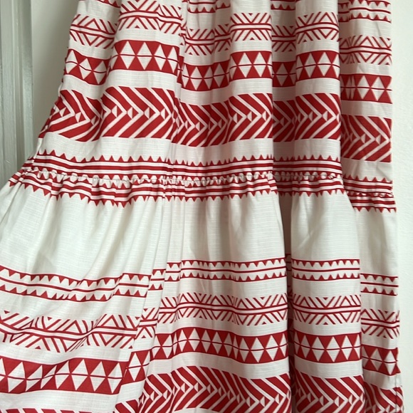 OC Order Plus Boho Cream/Red Cotton Maxi Dress Size S - Picture 3 of 5